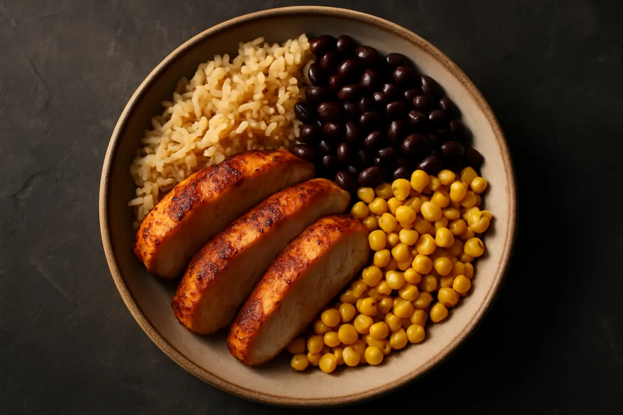 Chicken Burrito Bowls - the meal-prep classic for a reason: rice, beans, seasoned chicken and whatever toppings survive the week